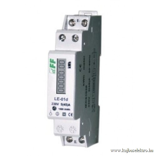 F>F Filipowski - LE-01D MID - Fogyasztásmérő DIN sínre, egyfázisú, MID hitelesített LCD 5-45A - HD Hungária - LE-01D