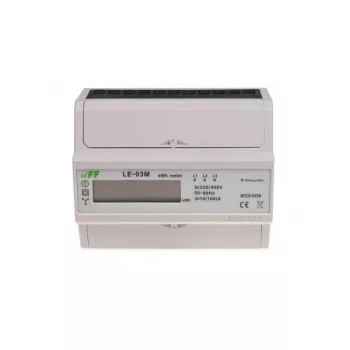   F&F Filipowski - LE-03M MID - Fogyasztásmérő DIN sínre, 3 fázisú MID hitelesített 100A  LCD  7 modul  RTU MODBUS - HD Hungária - LE-03M