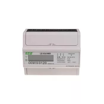   F&F Filipowski - LE-03D MID - Fogyasztásmérő DIN sínre, 3 fázisú MID hitelesített 100A LCD, MID  7 modul - HD Hungária - LE-03d