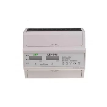   F&F Filipowski - LE-04D két tarifás - Fogyasztásmérő DIN sínre, két tarifás 3 fázisú 100A - HD Hungária - LE-04d