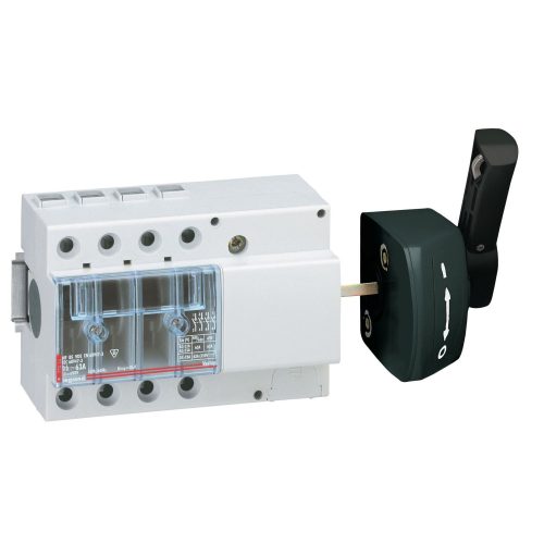 LEGRAND-022518 Vistop 63A 4P oldalsó, fekete karral, terhelésszakaszoló kapcsoló sínre