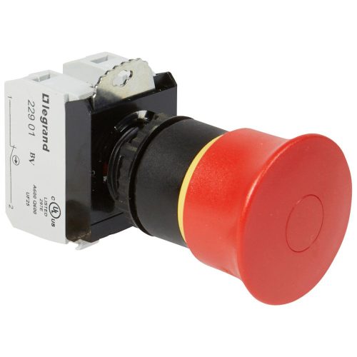 LEGRAND-023725 Osmoz vészleállító gomb reteszoldás húzással EN418 - Ny+Z - piros Ø40