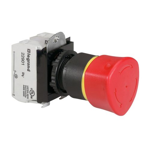 LEGRAND-023726 Osmoz vészleállító gomb reteszoldás forgatással EN418 - Ny+Z - piros Ø40