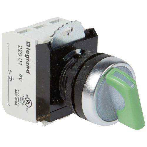 LEGRAND-023762 Osmoz forgókaros 2 fix állású kapcsoló 24V~/= Z+Ny - zöld