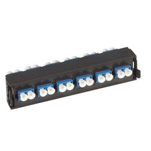 LEGRAND-032114 LEGRAND optikai patch modul 6xLC duplex monomódusú címkével és címketartóval fekete LCS3