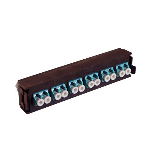 LEGRAND-032137 LEGRAND optikai patch modul 12xLC duplex multimódusú címkével és címketartóval türkíz LCS3