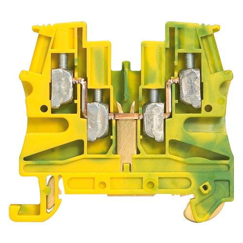 LEGRAND-037179 Viking3 védőföld 4mm2 2-2 be-/kimenet sorkapocs fémtalp 1 emeletes csavarral 