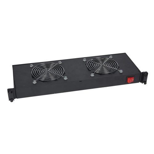 LEGRAND-046489 LEGRAND ventilátor egység 1U-19" 2 ponton rögzíthető gyorspánttal MÉLY: 150 2 ventilátoros + kapcsoló fekete LCS2