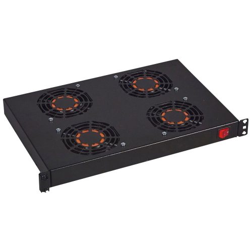 LEGRAND-046490 LEGRAND ventilátor egység 1U-19" 2 ponton rögzíthető gyorspánttal MÉLY: 300 4 ventilátoros + kapcsoló fekete LCS2
