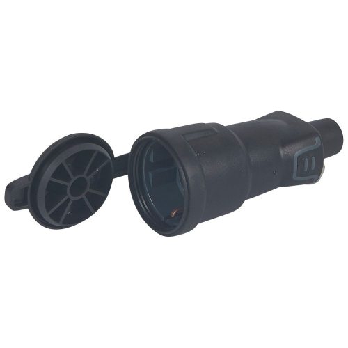 LEGRAND-050344 Gumi földelt csatlakozóaljzat, IP44, fekete