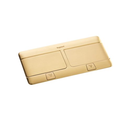 LEGRAND-054018 Pop-up felnyíló süllyesztett padlódoboz 8 (2×4) modul, sárgaréz, üres