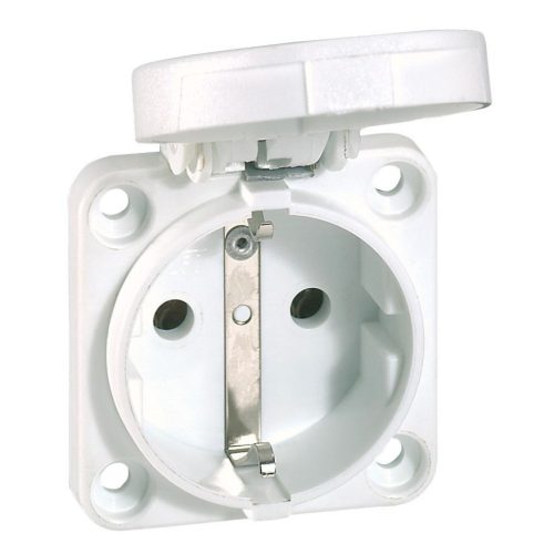 LEGRAND-057675 P17 Tempra háztartási aljzat, kék IP44 kisméretű felfogatóperemmel