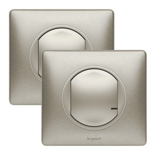LEGRAND-067633 Céliane with Netatmo okos előre párosított szett váltókapcsolás kialakításához: kapcsoló/dimmer (végrehajtó, nulla vezető nélkül) + kapcsoló (elemes távvezérlő), komplett szerelvények, 