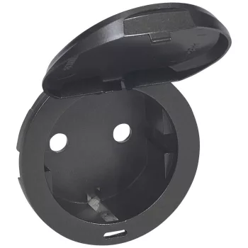  LEGRAND Céliane 2P+F csatlakozóaljzat burkolat, csapófedeles, grafit