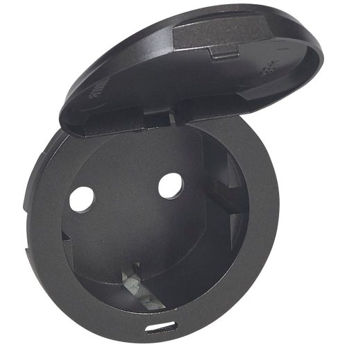 LEGRAND-067940 Céliane 2P+F csatlakozóaljzat burkolat, csapófedeles, grafit