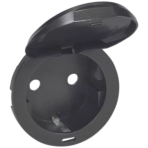 LEGRAND Céliane 2P+F csatlakozóaljzat burkolat, csapófedeles, grafit