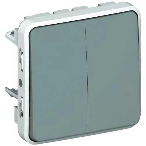 LEGRAND Plexo 55 kettős váltókapcsoló, szürke