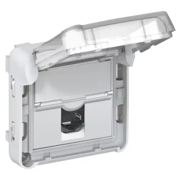   LEGRAND Plexo 55 1xRJ45 aljzat Cat 6 UTP, csapófedéllel, szürke