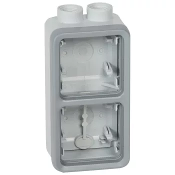   LEGRAND Plexo 55 falonkívüli doboz 2-es függőleges, tömszelencével, szürke