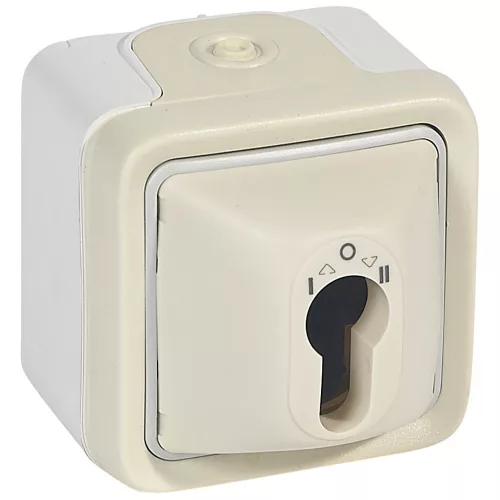 LEGRAND Plexo 55 kulcsos kapcsoló 3 állású, komplett, fehér