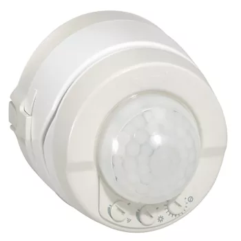   LEGRAND LM - PIR mozgásérzékelő, 360°, IP55, oldalfal/mennyezet felületére szerelhető, dönthető kialakítás (állítható), fehér