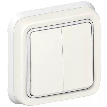   LEGRAND-069855 - Plexo 55 süllyesztett kettős váltókapcsoló, komplett, fehér
