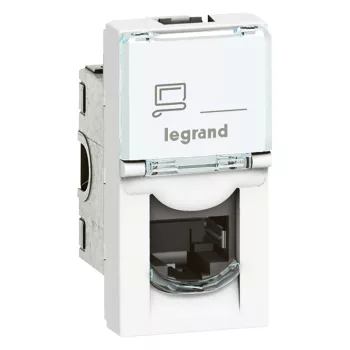   LEGRAND-076561 Program Mosaic LCS2 RJ45 aljzat Cat 6 UTP, 1 modul, fehér