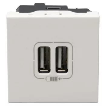   LEGRAND-077594 Program Mosaic kettős USB töltő aljzat, 2400 mA, 2 modulos, fehér