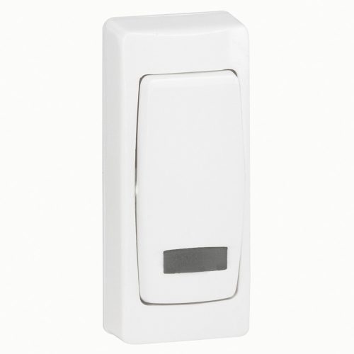 LEGRAND-086087 Oteo keskeny váltó- vagy egypólusú kapcsoló fényjelzőssé tehető, kerettel 10 A, fehér