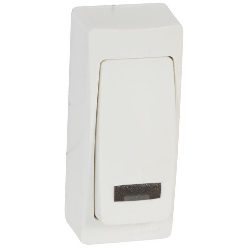LEGRAND-086088 Oteo keskeny egypólusú nyomó fényjelzőssé tehető, kerettel 6 A, fehér