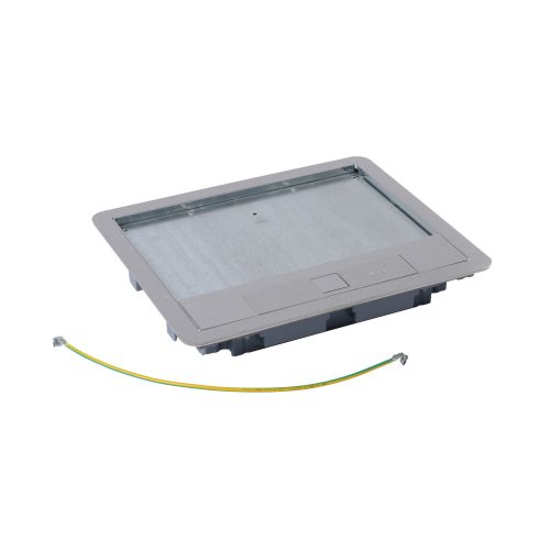 LEGRAND-088004 Rozsdamentes acél fedél 12/18 modulos standard padlódobozhoz, max. 8mm burkolattal