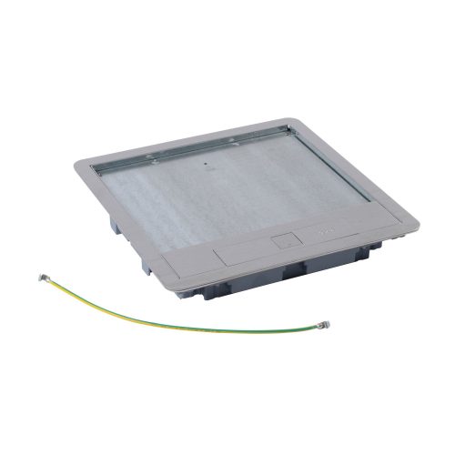 LEGRAND-088005 Rozsdamentes acél fedél 16/24 modulos standard padlódobozhoz, max. 8mm burkolattal