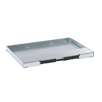   LEGRAND-088103 Rozsdamentes acél fedél 8/12 modulos perem nélküli padlódobozhoz, max. 15mm burkolattal