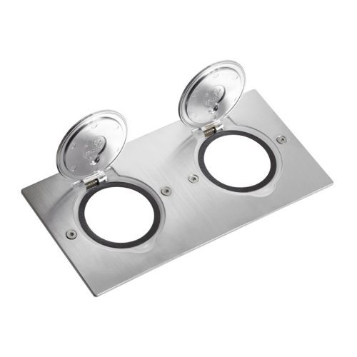LEGRAND-089702 Mini téglalap alakú padlódoboz csatlakozóaljzathoz, rozsdamentes acél