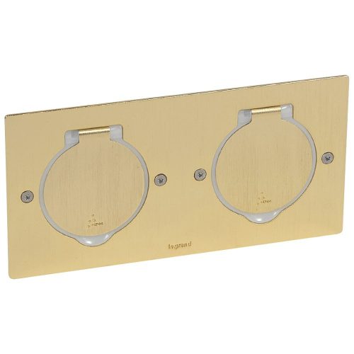 LEGRAND-089712 Mini téglalap alakú padlódoboz csatlakozóaljzathoz, csiszolt aranyszínű