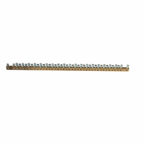LEGRAND-134005 PractiboxS csavarral rögzíthető csupasz sárgaréz PE elosztókapocs, 40 kötési pont, 20x16mm² + 20x10mm²; Icc=6 kA