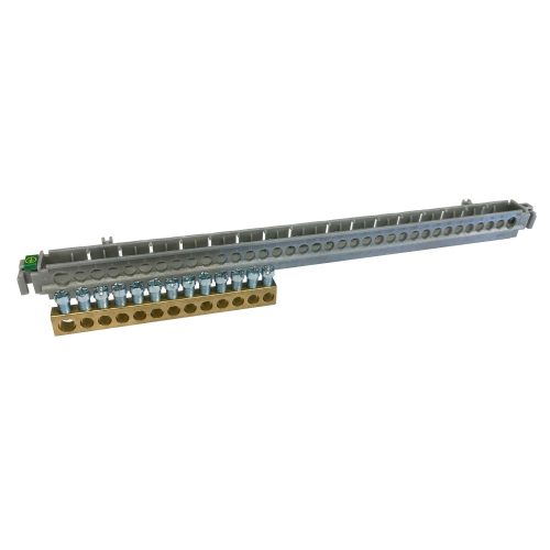 LEGRAND-134804 PractiboxS 18 modul/sor-os szekrényhez, 1 x (1x25mm² + 12x16mm²) csupasz PE elosztókapocs szigetelt tartóval; Icc=10 kA