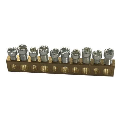 LEGRAND-134807 PractiboxS 10 kötési pont, 5x16mm² + 5x10mm², kiegészítő csupasz sárgaréz PE/N elosztókapocs; Icc=6 kA