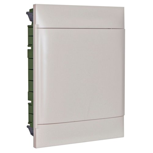LEGRAND-135142 PractiboxS 2 sor 12 modul, téglafalba süllyeszthető kiselosztó(650°C), fehér ajtóval, védőföld és nulla elosztókapoccsal