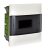 LEGRAND-135151 PractiboxS 1 sor 12 modul, téglafalba süllyeszthető kiselosztó(650°C), átlátszó füstszínű ajtóval, védőföld és nulla elosztókapoccsal