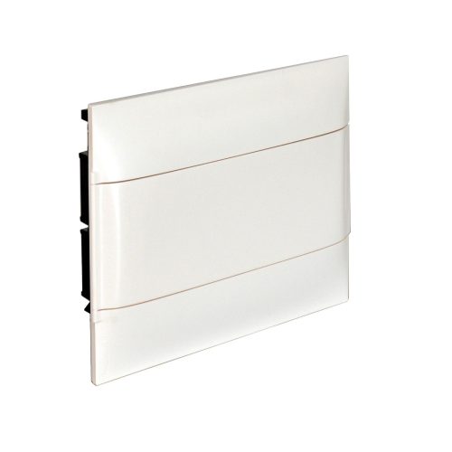 LEGRAND-135161 PractiboxS 1 sor 12 modul, gipszkartonba süllyeszthető kiselosztó(850°C), fehér ajtóval, védőföld és nulla elosztókapoccsal