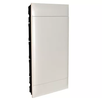   LEGRAND-135163 PractiboxS 3 sor 12 modul, gipszkartonba süllyeszthető kiselosztó(850°C), fehér ajtóval, védőföld és nulla elosztókapoccsal