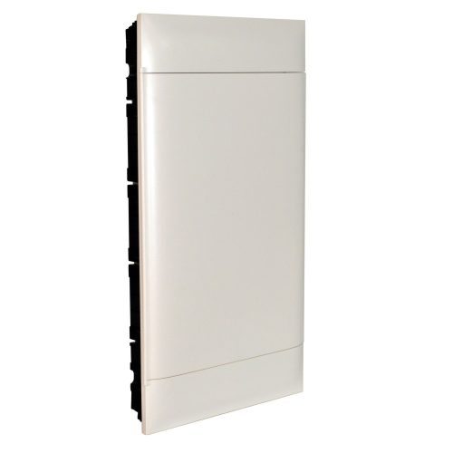 LEGRAND-135163 PractiboxS 3 sor 12 modul, gipszkartonba süllyeszthető kiselosztó(850°C), fehér ajtóval, védőföld és nulla elosztókapoccsal