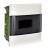 LEGRAND-135171 PractiboxS 1 sor 12 modul, gipszkartonba süllyeszthető kiselosztó(850°C), átlátszó füstszínű ajtóval, védőföld és nulla elosztókapoccsal