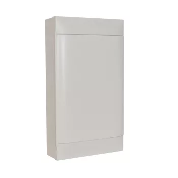   LEGRAND-135203 PractiboxS 3 sor 12 modul, falon kívüli kiselosztó(650°C), fehér ajtóval, védőföld és nulla elosztókapoccsal