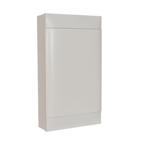 LEGRAND-135203 PractiboxS 3 sor 12 modul, falon kívüli kiselosztó(650°C), fehér ajtóval, védőföld és nulla elosztókapoccsal