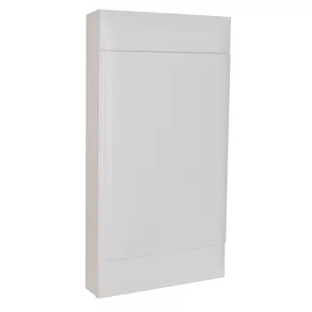   LEGRAND-135204 PractiboxS 4 sor 12 modul, falon kívüli kiselosztó(650°C), fehér ajtóval, védőföld és nulla elosztókapoccsal