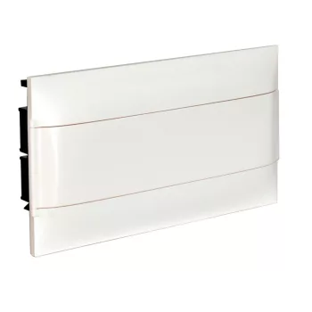   LEGRAND-137146 PractiboxS 1 sor 18 modul, téglafalba süllyeszthető kiselosztó(650°C), fehér ajtóval, védőföld és nulla elosztókapoccsal