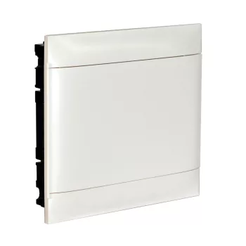   LEGRAND-137147 PractiboxS 2 sor 18 modul, téglafalba süllyeszthető kiselosztó(650°C), fehér ajtóval, védőföld és nulla elosztókapoccsal