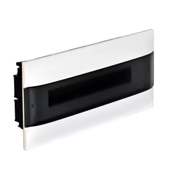   LEGRAND-137155 PractiboxS 1 sor 22 modul, téglafalba süllyeszthető kiselosztó(650°C), átlátszó füstszínű ajtóval, védőföld és nulla elosztókapoccsal